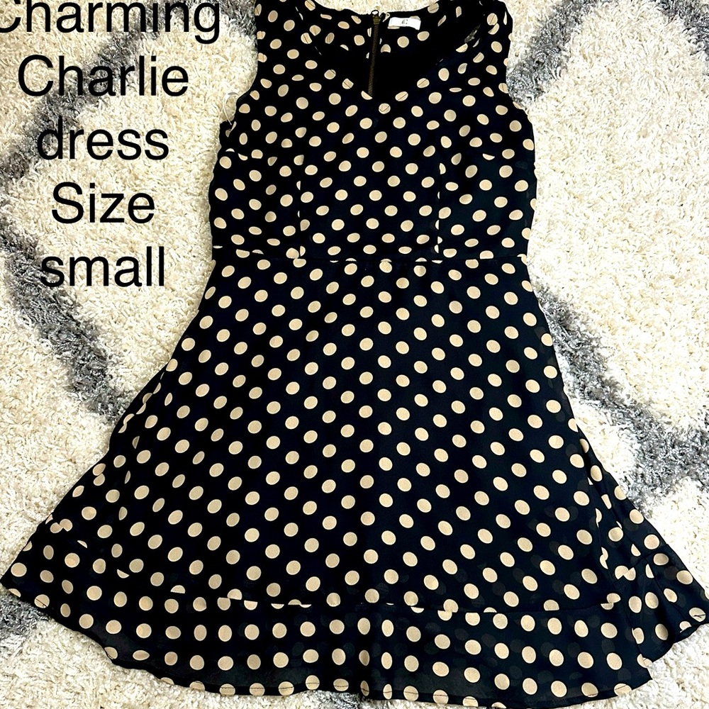 Charming Charlie Polka Dot Sleeveless Dress size small